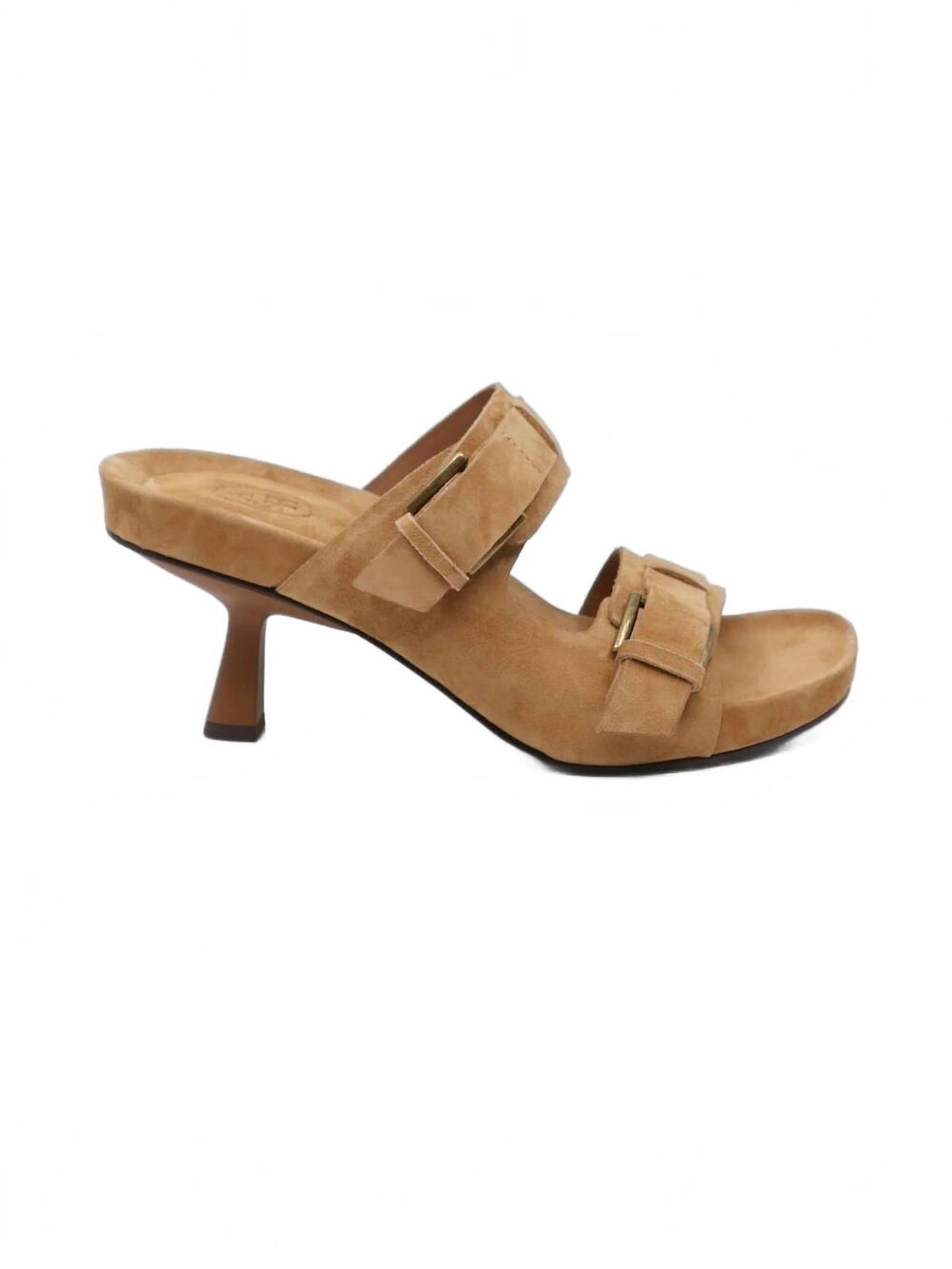 NEW ASH women's jakarta suede heeled sandal in moka mou